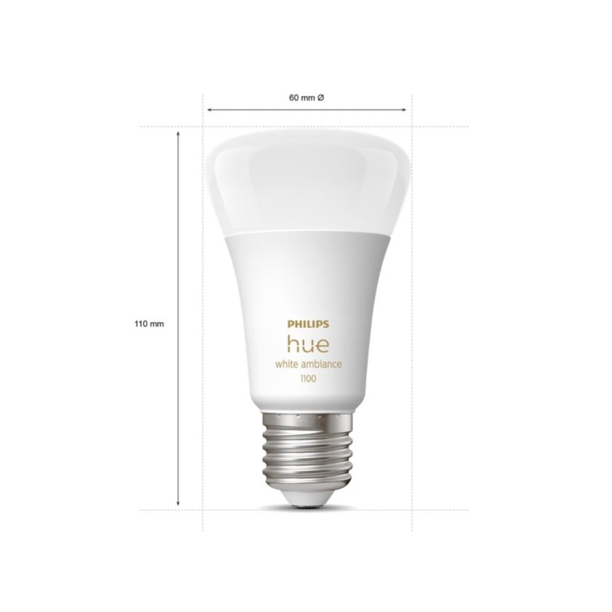 Set di base Philips Hue White Ambiance 3xE27/8W 2200-6500K + Dispositivo di interconnessione e telecomando