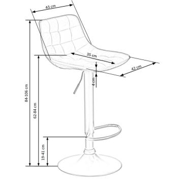 Sgabello 106x43 cm antracite