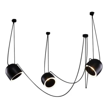 Shilo - Lampadario su corda 3xE14/15W/230V nero