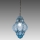 SIRU- Lampadario a sospensione con catena CLASSIC 1xE27/60W/230V diametro 30 cm blu/nero Vetro veneziano