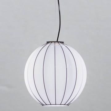 SIRU - Lampadario a sospensione con filo SFERA 1xE27/60W/230V diametro 32 cm nero/bianco Vetro veneziano