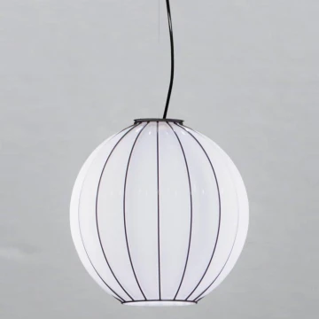 SIRU - Lampadario a sospensione con filo SFERA 1xE27/60W/230V diametro 32 cm nero/bianco Vetro veneziano