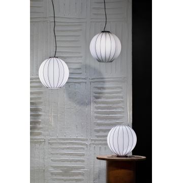 SIRU - Lampadario a sospensione con filo SFERA 1xE27/60W/230V diametro 32 cm nero/bianco Vetro veneziano