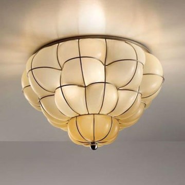 SIRU - Plafoniera POUFF 3xE27/60W/230V cromo/beige Vetro veneziano