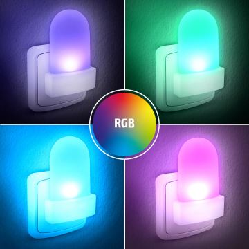 Lampada di orientamento LED RGB con sensore LED/0,5W/230V