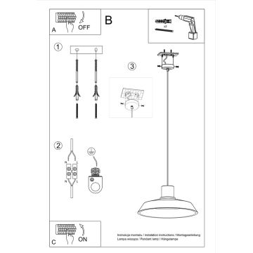 Lampadario a sospensione con filo AFRA 1xE27/60W/230V grigio/faggio