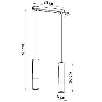 Lampadario a sospensione con filo PABLO 2xGU10/40W/230V bianco/faggio