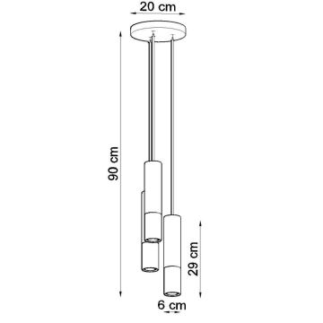 Lampadario su filo LOOPEZ 3xGU10/40W/230V tondo nero/rame