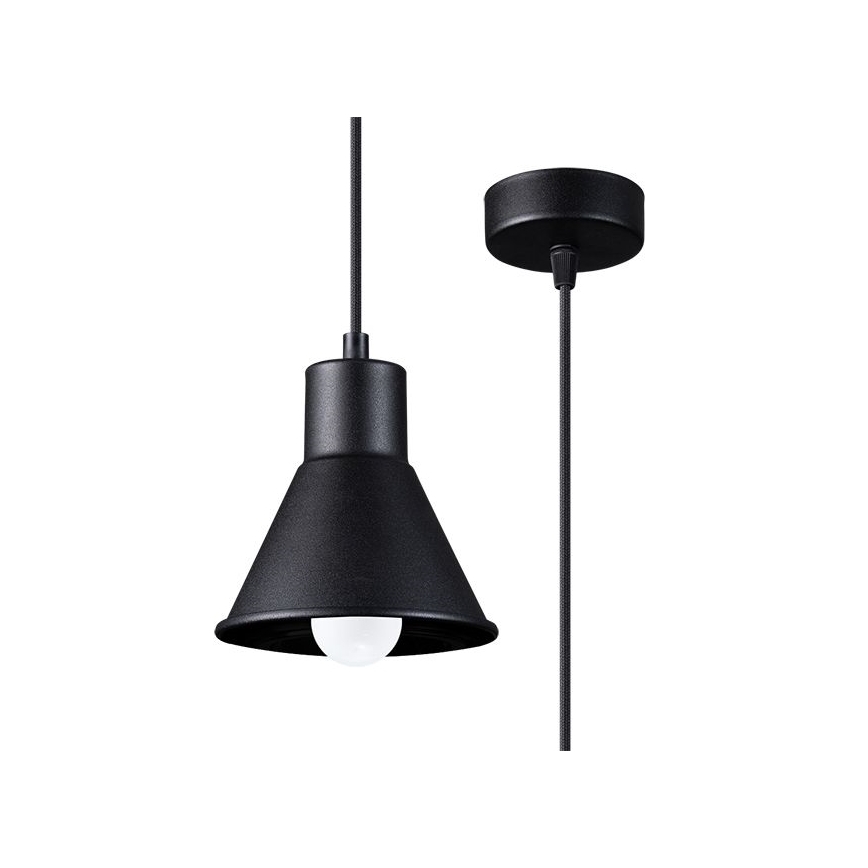 Lampadario su filo TALEJA 1xE27/60W/230V nero