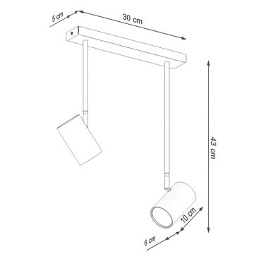 Lampadario su palo NORANO 2xGU10/40W/230V nero