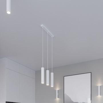 Lampadario su corda LAGOS 3xGU10/40W/230V bianco