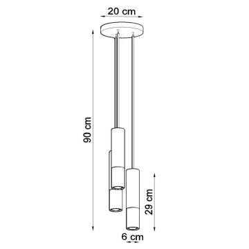 Lampadario su corda LAGOS 3xGU10/40W/230V bianco