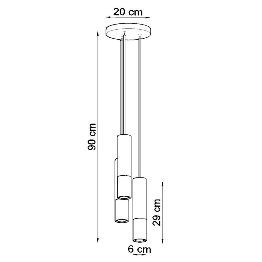 Lampadario su corda LAGOS 3xGU10/40W/230V bianco