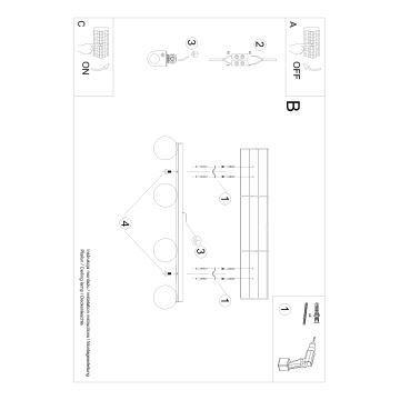 Plafoniera YOLI 4xG9/12W/230V nero