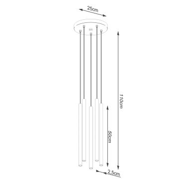 Lampadario a sospensione con filo PASTELO 5xG9/8W/230V nero