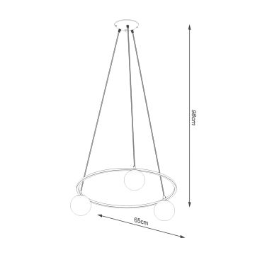 Lampadario a sospensione con filo YOLI 3xG9/8W/230V nero