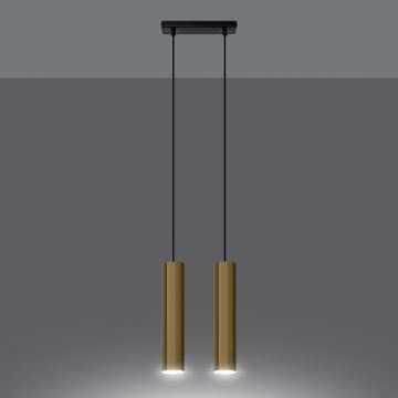 Lampadario a sospensione con filo LAGOS 2xGU10/10W/230V oro