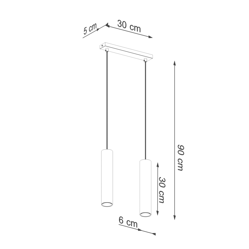 Lampadario a sospensione con filo LAGOS 2xGU10/10W/230V oro