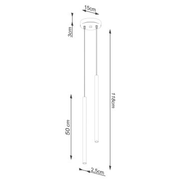 Lampadario a sospensione con filo PASTELO 2xG9/8W/230V bianco