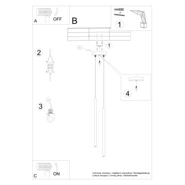 Lampadario a sospensione con filo PASTELO 2xG9/8W/230V bianco