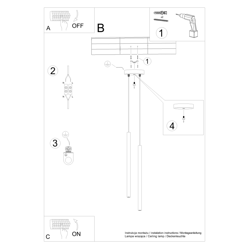 Lampadario a sospensione con filo PASTELO 2xG9/8W/230V bianco