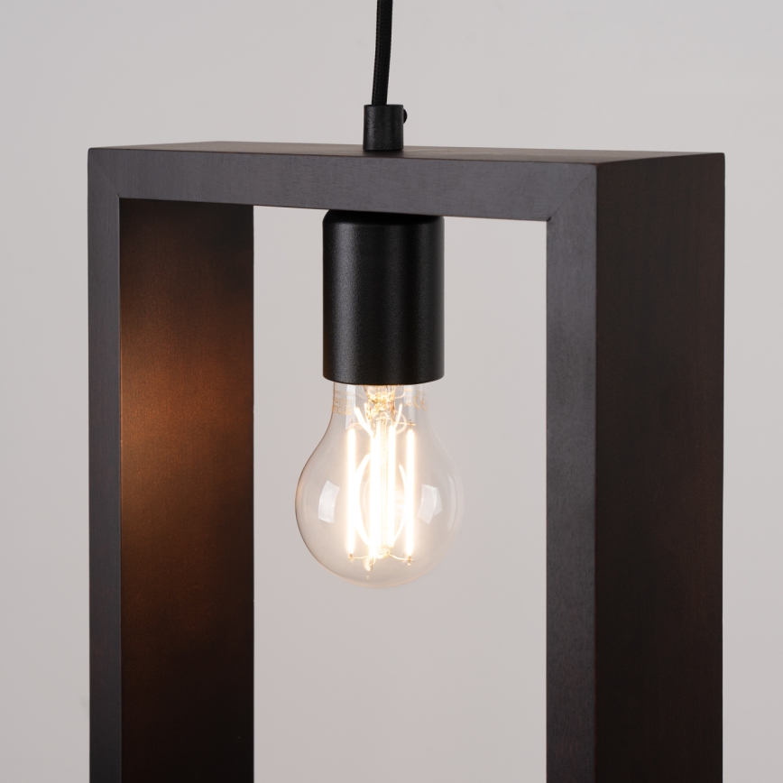 Lampadario a sospensione con filo ARIES 1xE27/15W/230V wenge