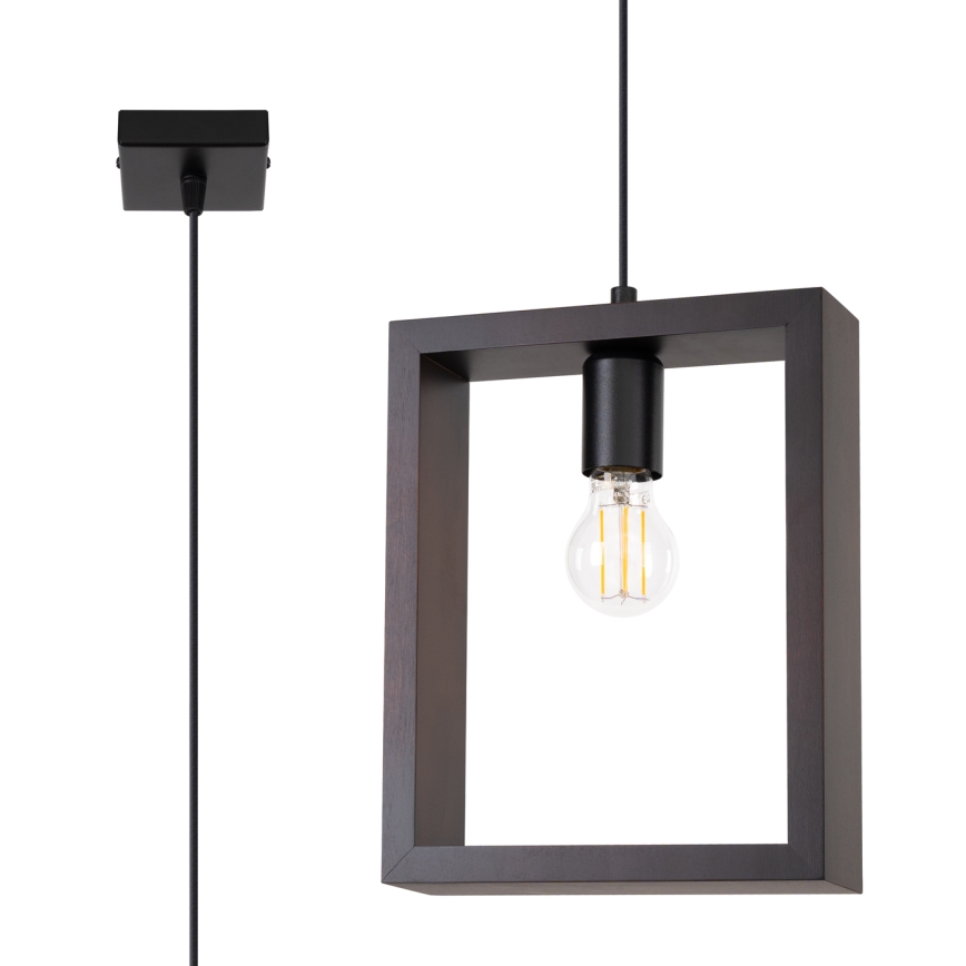 Lampadario a sospensione con filo ARIES 1xE27/15W/230V wenge