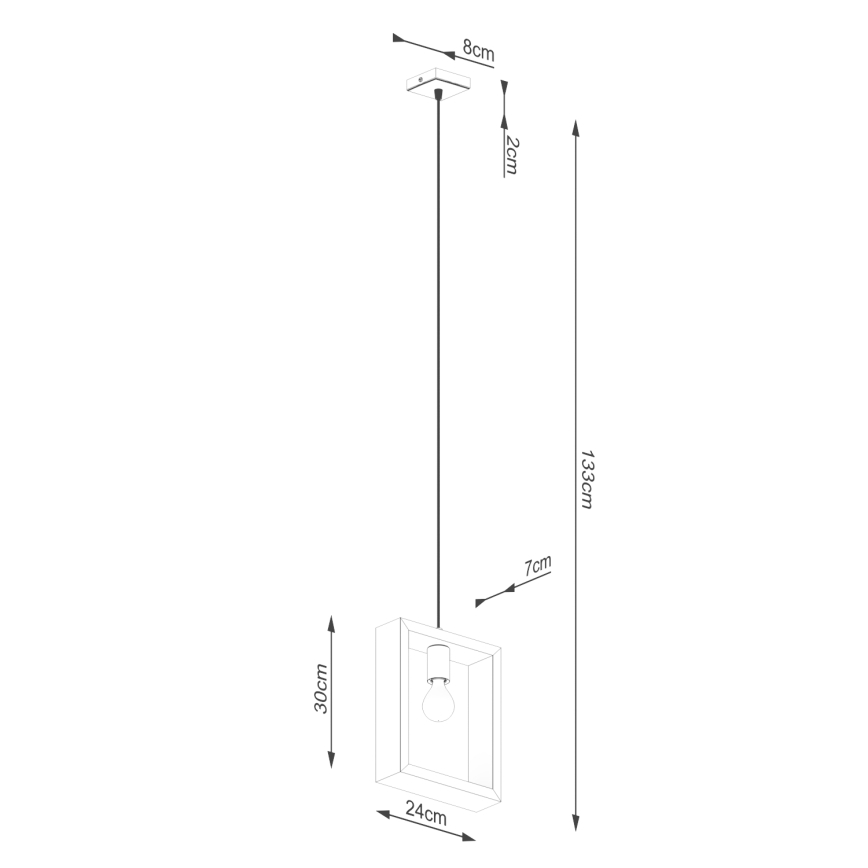 Lampadario a sospensione con filo ARIES 1xE27/15W/230V wenge