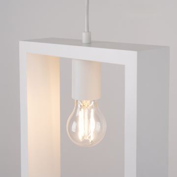 Lampadario a sospensione con filo ARIES 1xE27/15W/230V bianco