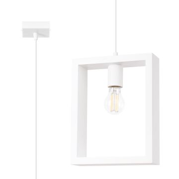 Lampadario a sospensione con filo ARIES 1xE27/15W/230V bianco