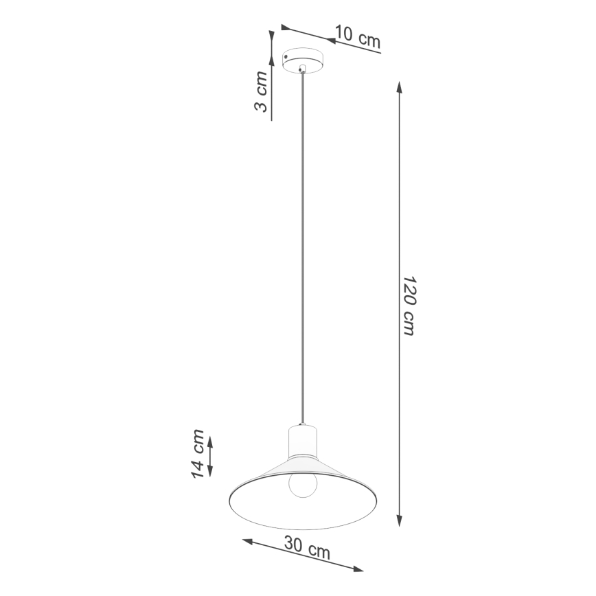 Lampadario a sospensione con filo JAGA 1xE27/15W/230V diametro 30 cm bianco