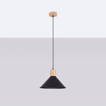 Lampadario a sospensione con filo JAGA 1xE27/15W/230V diametro 30 cm nero