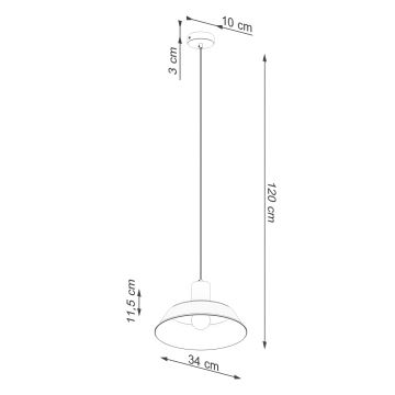 Lampadario a sospensione con filo FANO 1xE27/15W/230V diametro 34 cm bianco