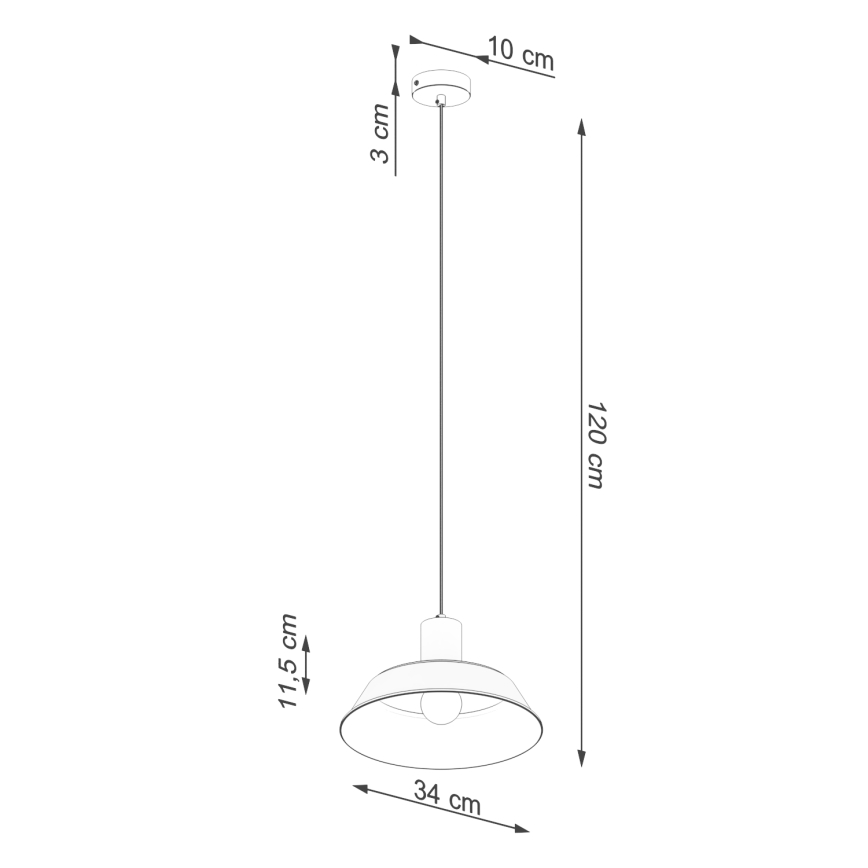 Lampadario a sospensione con filo FANO 1xE27/15W/230V diametro 34 cm bianco