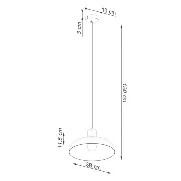 Lampadario a sospensione con filo INDY 1xE27/15W/230V diametro 38 cm bianco