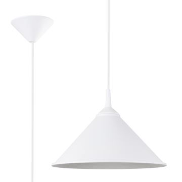 Lampadario a sospensione con filo ZUMA 1xE27/15W/230V diametro 30 cm bianco