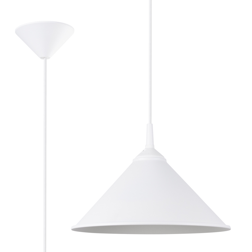 Lampadario a sospensione con filo ZUMA 1xE27/15W/230V diametro 30 cm bianco