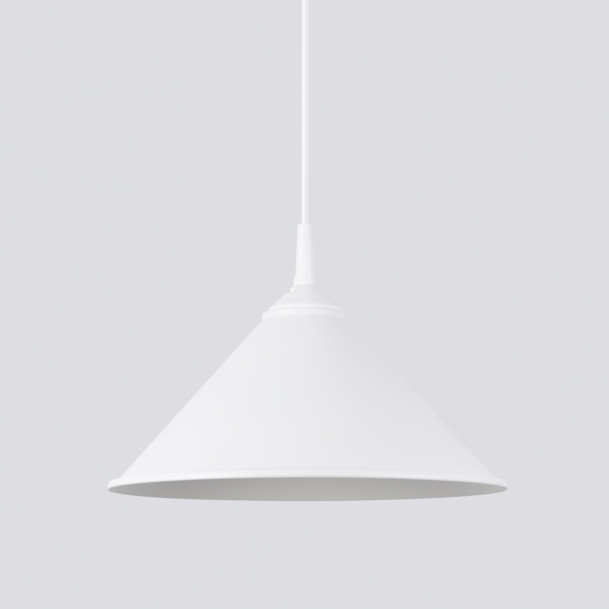 Lampadario a sospensione con filo ZUMA 1xE27/15W/230V diametro 30 cm bianco