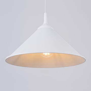 Lampadario a sospensione con filo ZUMA 1xE27/15W/230V diametro 30 cm bianco