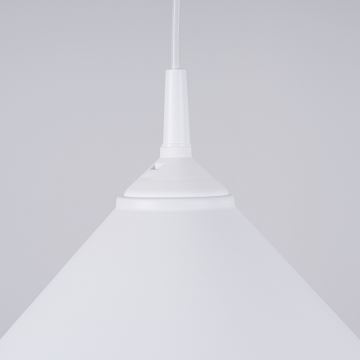 Lampadario a sospensione con filo ZUMA 1xE27/15W/230V diametro 30 cm bianco