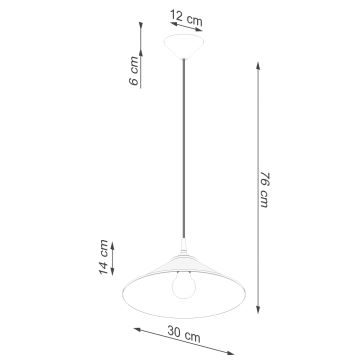 Lampadario a sospensione con filo ZUMA 1xE27/15W/230V diametro 30 cm bianco