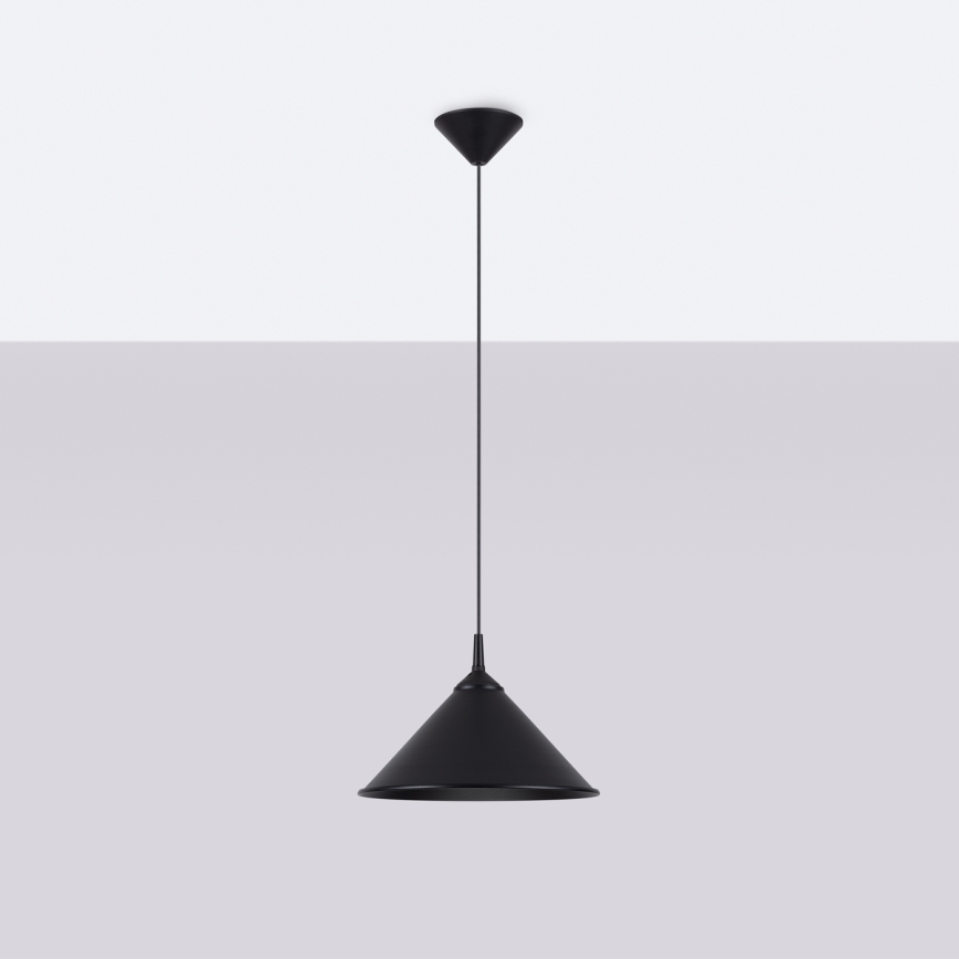 Lampadario a sospensione con filo ZUMA 1xE27/15W/230V diametro 30 cm nero