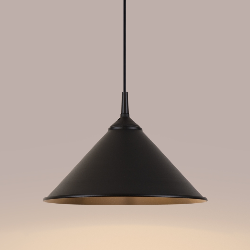 Lampadario a sospensione con filo ZUMA 1xE27/15W/230V diametro 30 cm nero