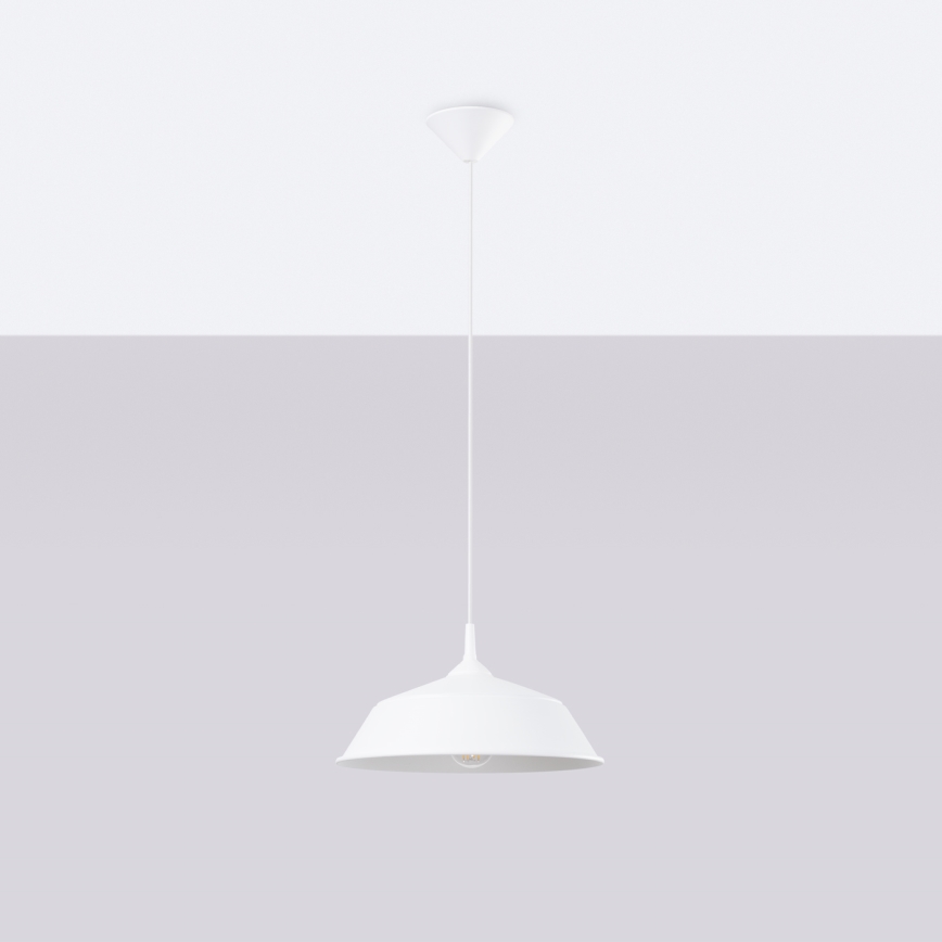 Lampadario a sospensione con filo FRIKA 1xE27/15W/230V diametro 34 cm bianco