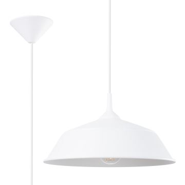 Lampadario a sospensione con filo FRIKA 1xE27/15W/230V diametro 34 cm bianco