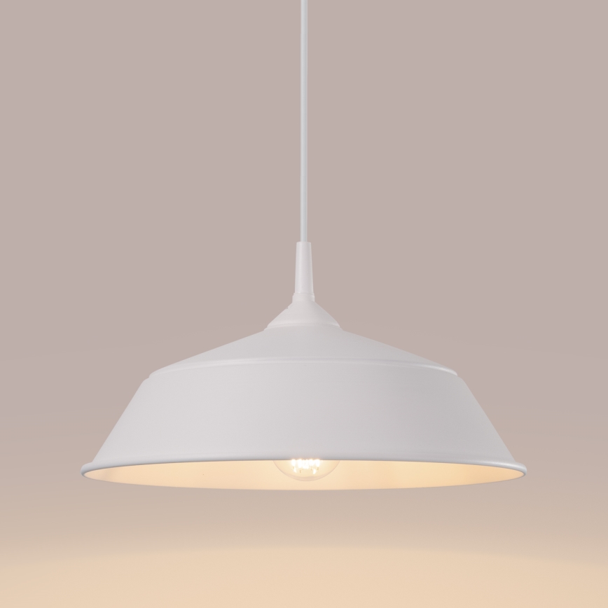 Lampadario a sospensione con filo FRIKA 1xE27/15W/230V diametro 34 cm bianco