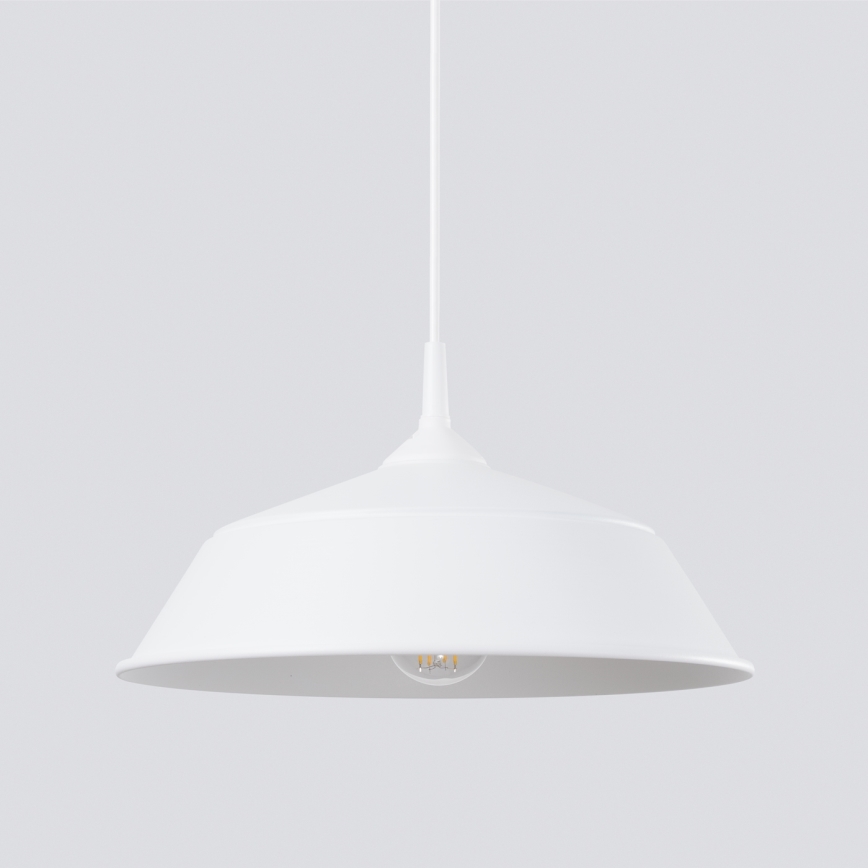 Lampadario a sospensione con filo FRIKA 1xE27/15W/230V diametro 34 cm bianco