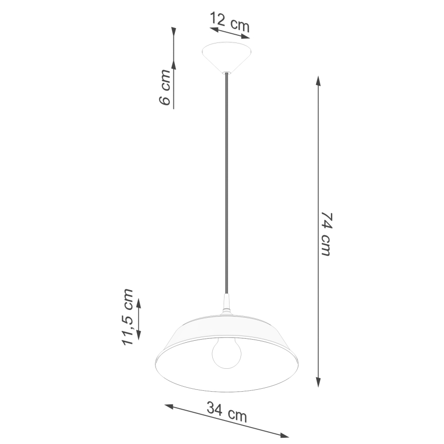 Lampadario a sospensione con filo FRIKA 1xE27/15W/230V diametro 34 cm bianco