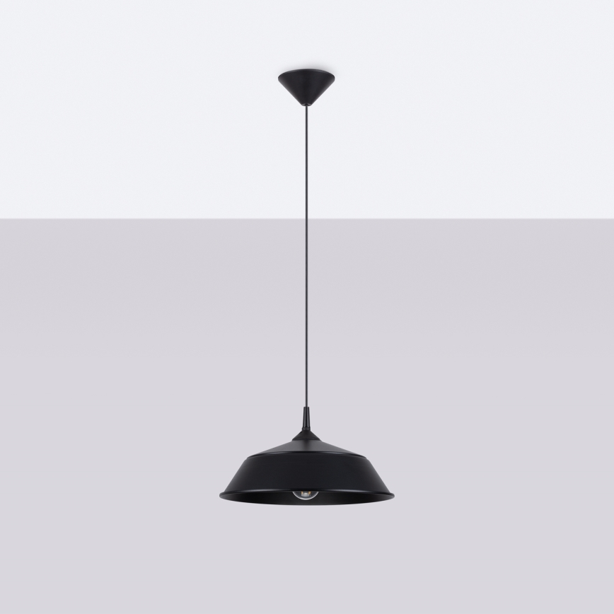 Lampadario a sospensione con filo FRIKA 1xE27/15W/230V diametro 34 cm nero