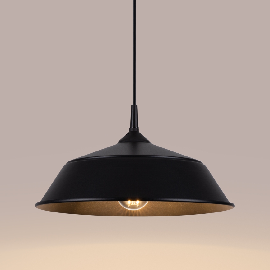 Lampadario a sospensione con filo FRIKA 1xE27/15W/230V diametro 34 cm nero